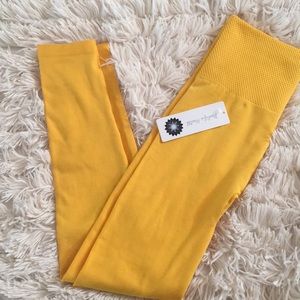 Mustard Yellow fleece leggings